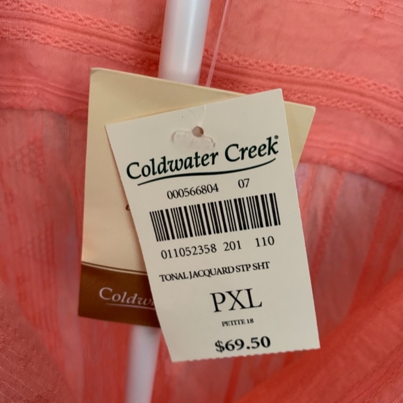 Cold water creek tonal jacquard striped shirt. NWT. Retail 70 - Picture 2 of 6